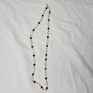 Swarovski black and clear bezel crystal long necklace